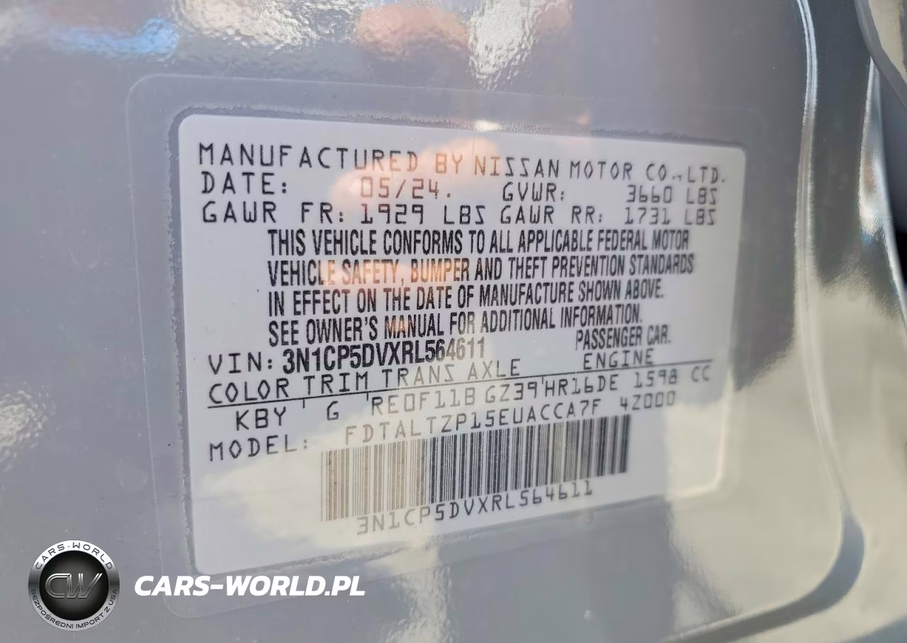 2024 Nissan Kicks Sr VIN:3N1CP5DVXRL564611 - 12