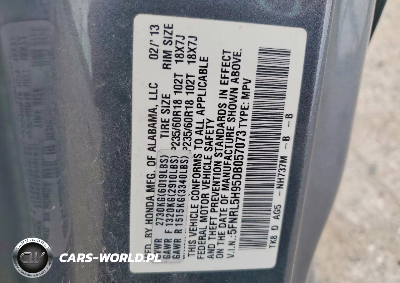 2013 Honda Odyssey Touring VIN:5FNRL5H95DB057073 - 13