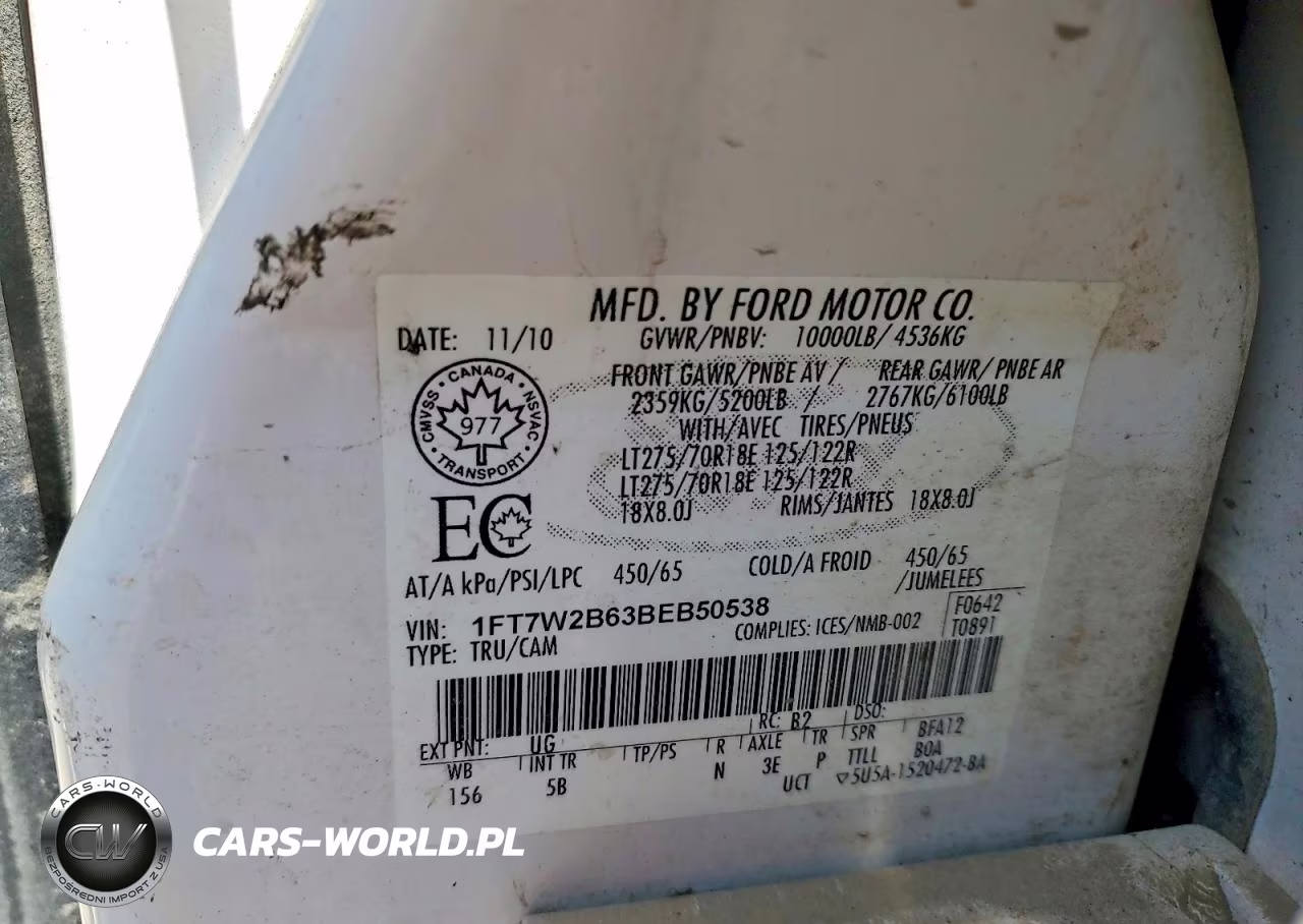 2011 Ford F250 Super Duty VIN:1FT7W2B63BEB50538 - 12