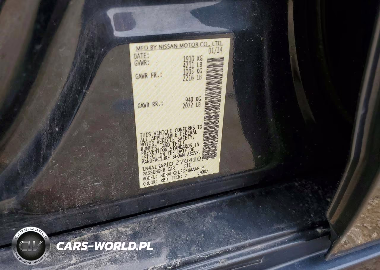 2014 Nissan Altima 2.5 Sl VIN:1N4AL3AP1EC270410 - 12