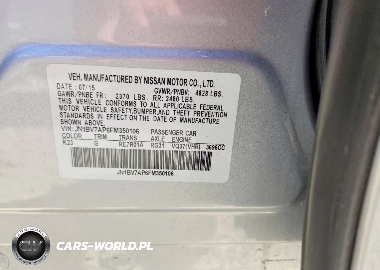 2015 Infiniti Q50 Sport VIN:JN1BV7AP6FM350106 - 13