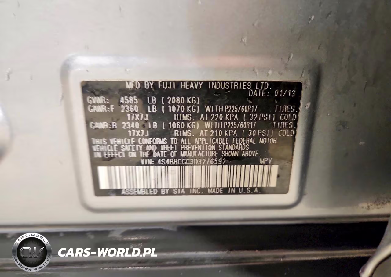 2013 Subaru Outback 2.5I Premium VIN:4S4BRCGC3D3276592 - 13