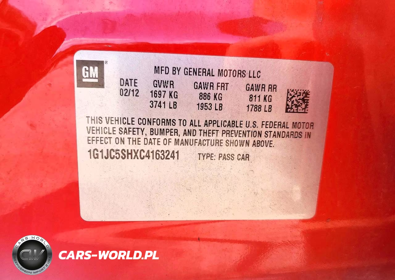 2012 Chevrolet Sonic Lt VIN:1G1JC5SHXC4163241 - 12