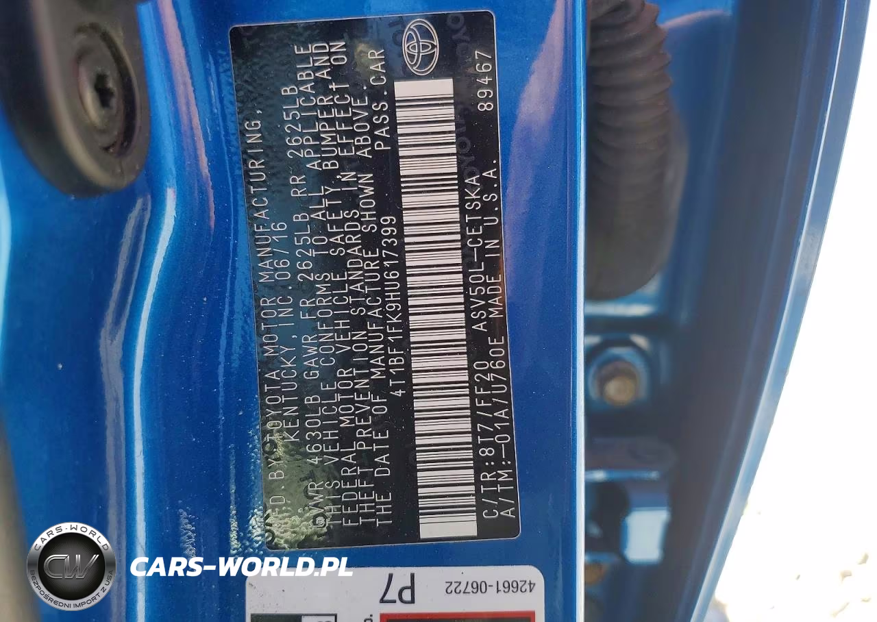2017 Toyota Camry Se VIN:4T1BF1FK9HU617399 - 12