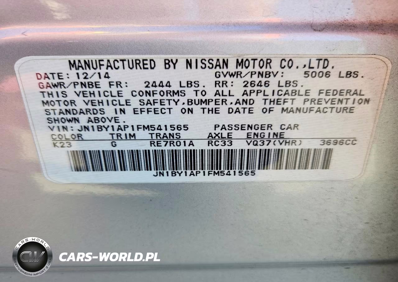 2015 Infiniti Q70 3.7 VIN:JN1BY1AP1FM541565 - 13