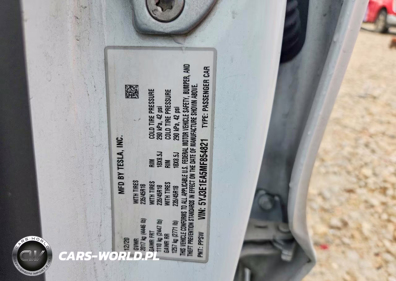 2021 Tesla Model 3 VIN:5YJ3E1EA5MF854821 - 12