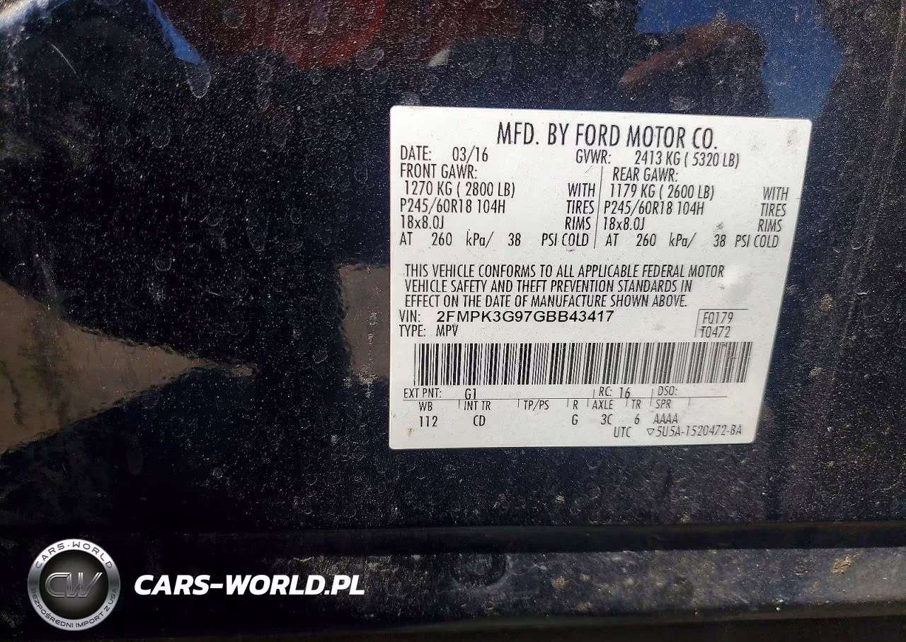 2016 Ford Edge Se VIN:2FMPK3G97GBB43417 - 14
