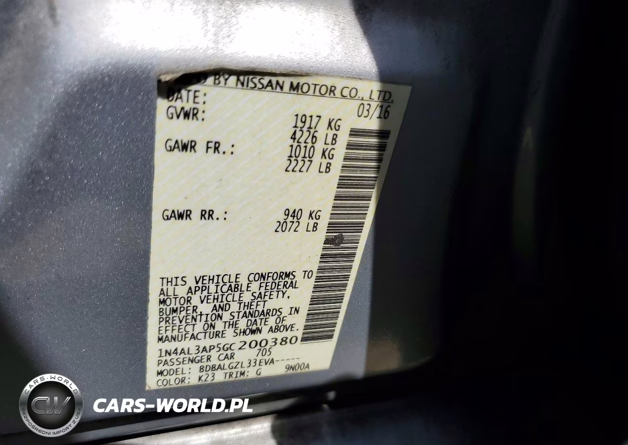 2016 Nissan Altima 2.5 S VIN:1N4AL3AP5GC200380 - 13