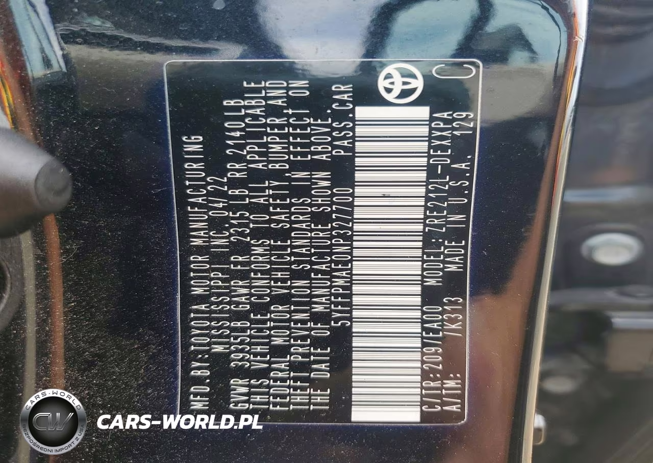 2022 Toyota Corolla Xle VIN:5YFFPMAE0NP327700 - 12