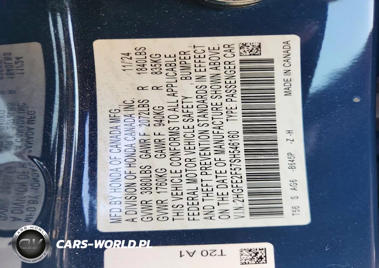 2025 Honda Civic Sport VIN:2HGFE2F57SH546160 - 12