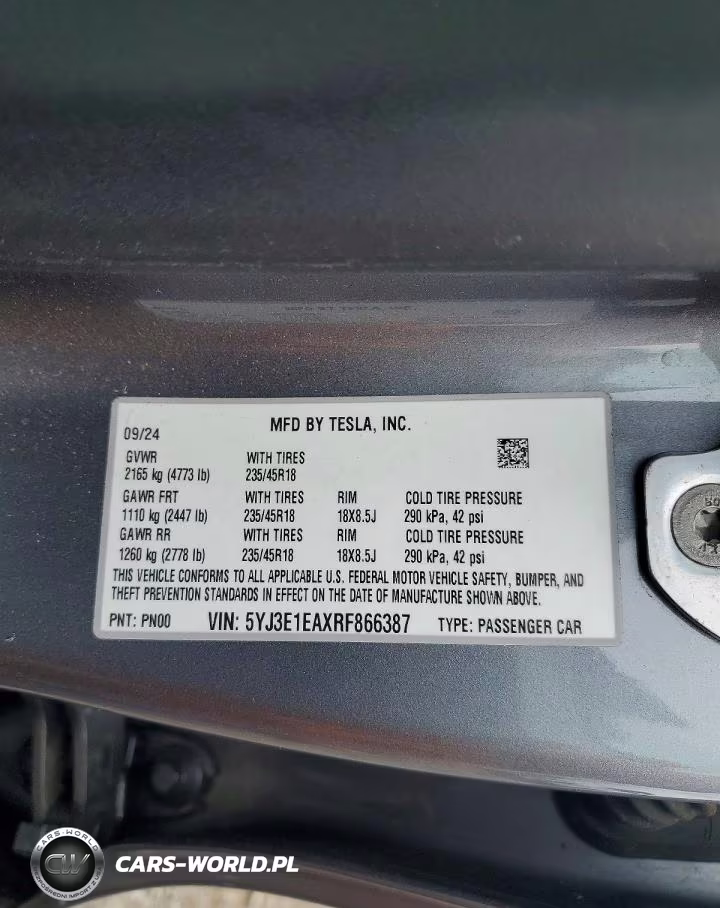 2024 Tesla Model 3 VIN:5YJ3E1EAXRF866387 - 12