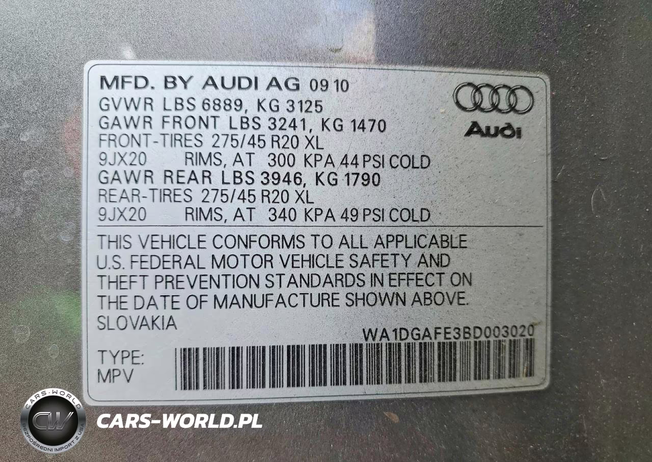 2011 Audi Q7 Prestige VIN:WA1DGAFE3BD003020 - 14