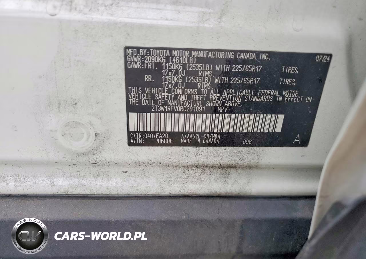 2024 Toyota Rav4 Xle VIN:2T3W1RFV0RC291091 - 13