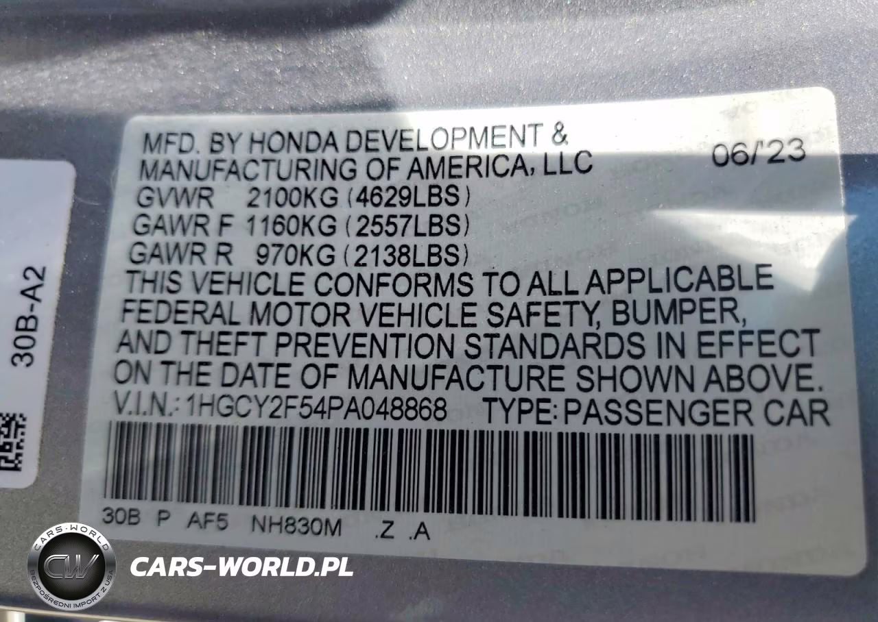 2023 Honda Accord Hybrid Sport VIN:1HGCY2F54PA048868 - 12