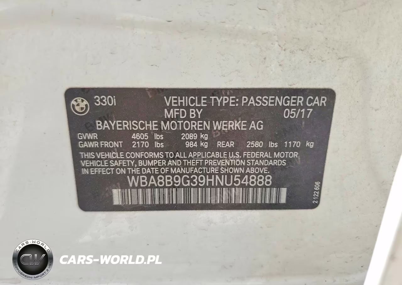 2017 BMW 330 I VIN:WBA8B9G39HNU54888 - 13