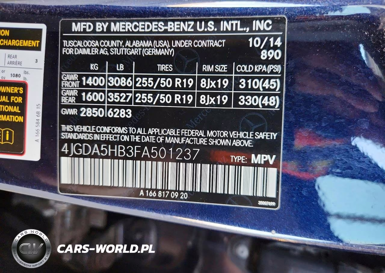 2015 Mercedes-Benz Ml 350 4Matic VIN:4JGDA5HB3FA501237 - 13