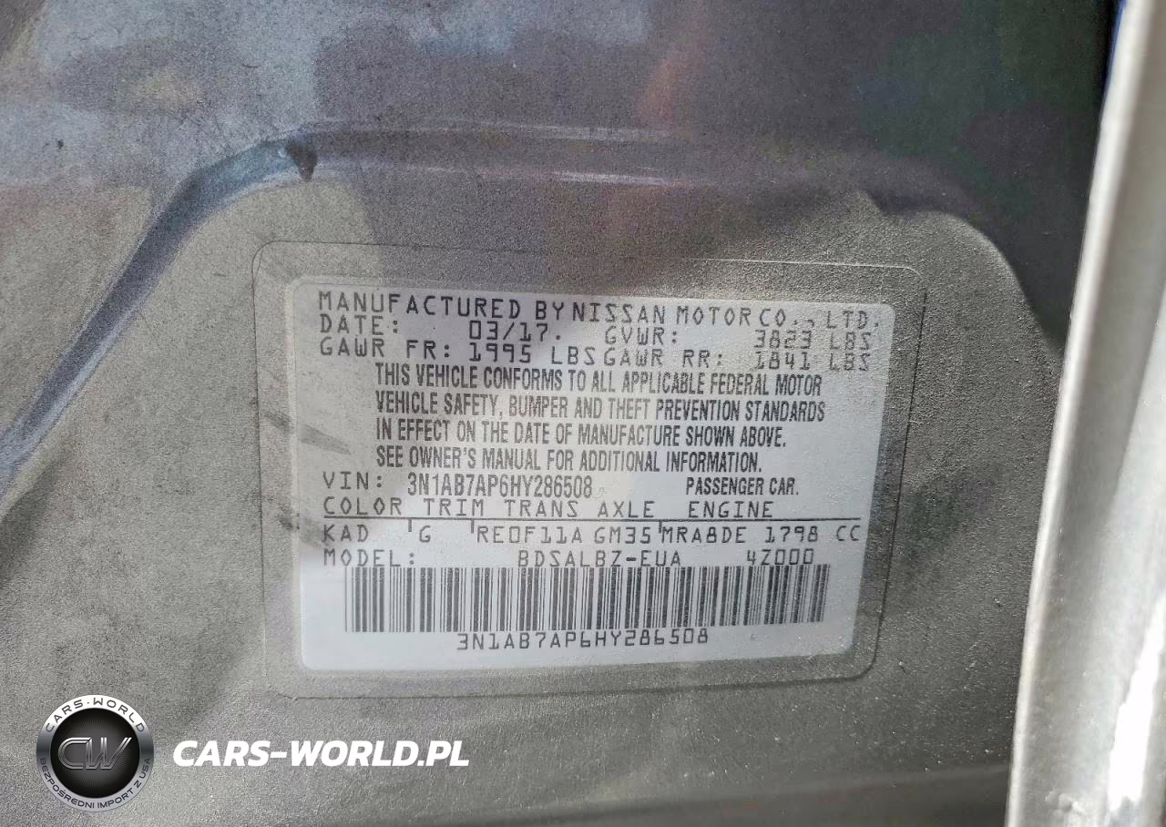 2017 Nissan Sentra S VIN:3N1AB7AP6HY286508 - 12