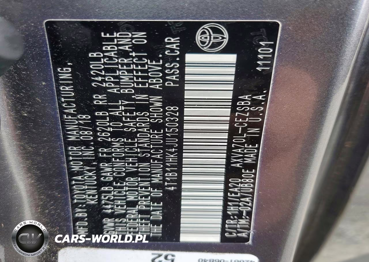 2018 Toyota Camry Se VIN:4T1B11HK4JU150328 - 13