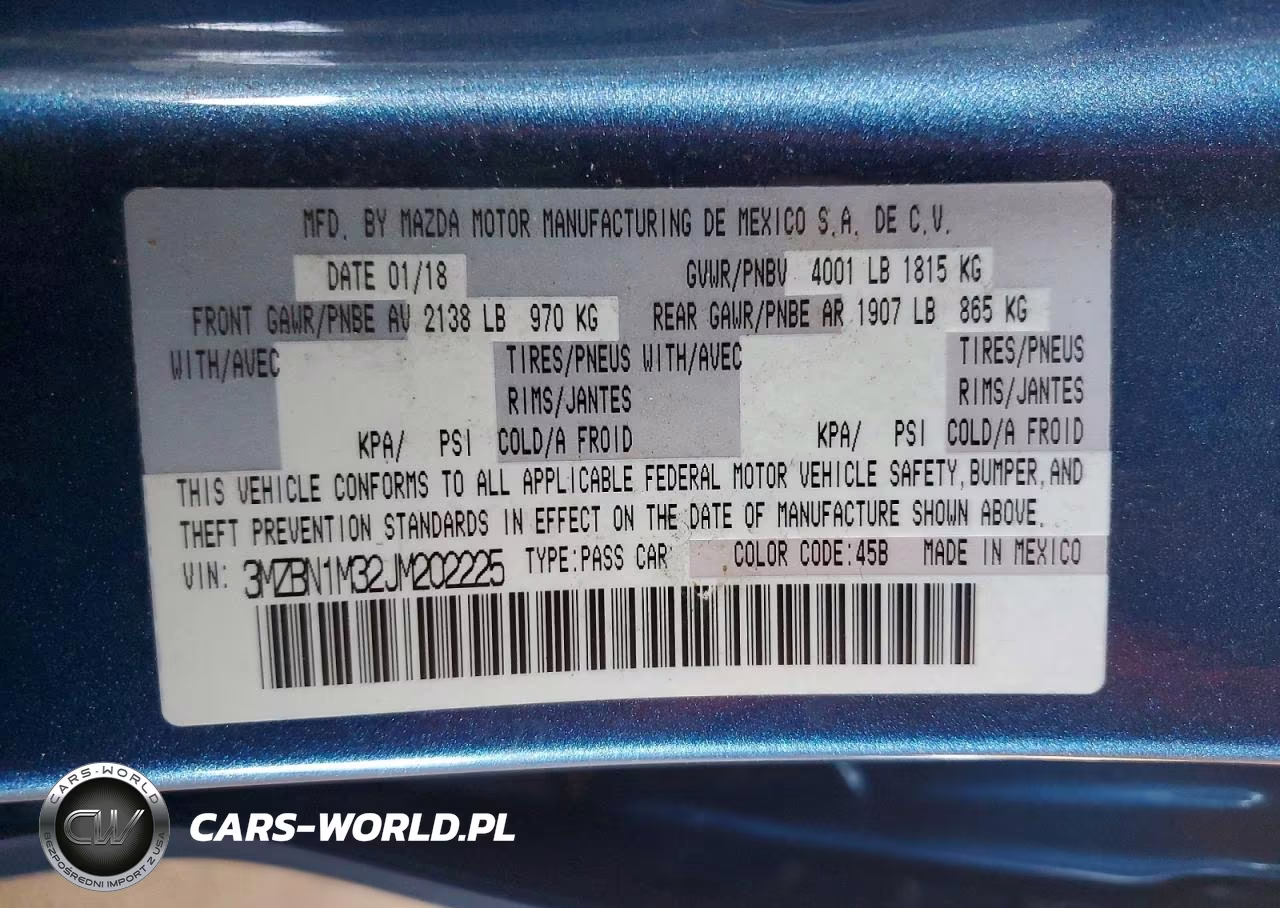 2018 Mazda 3 VIN:3MZBN1M32JM202225 - 12