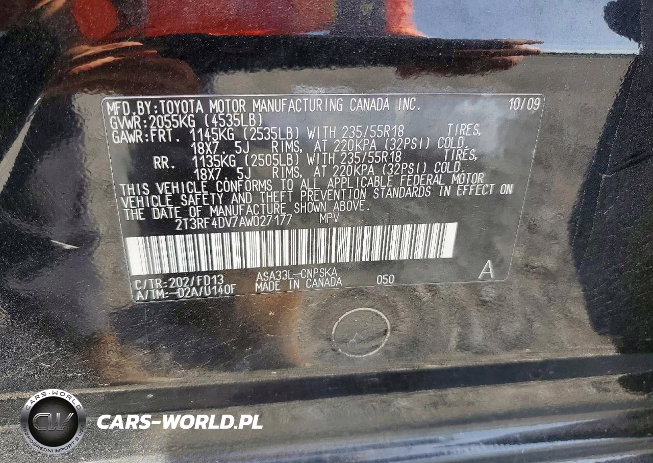 2010 Toyota Rav4 Sport VIN:2T3RF4DV7AW027177 - 14