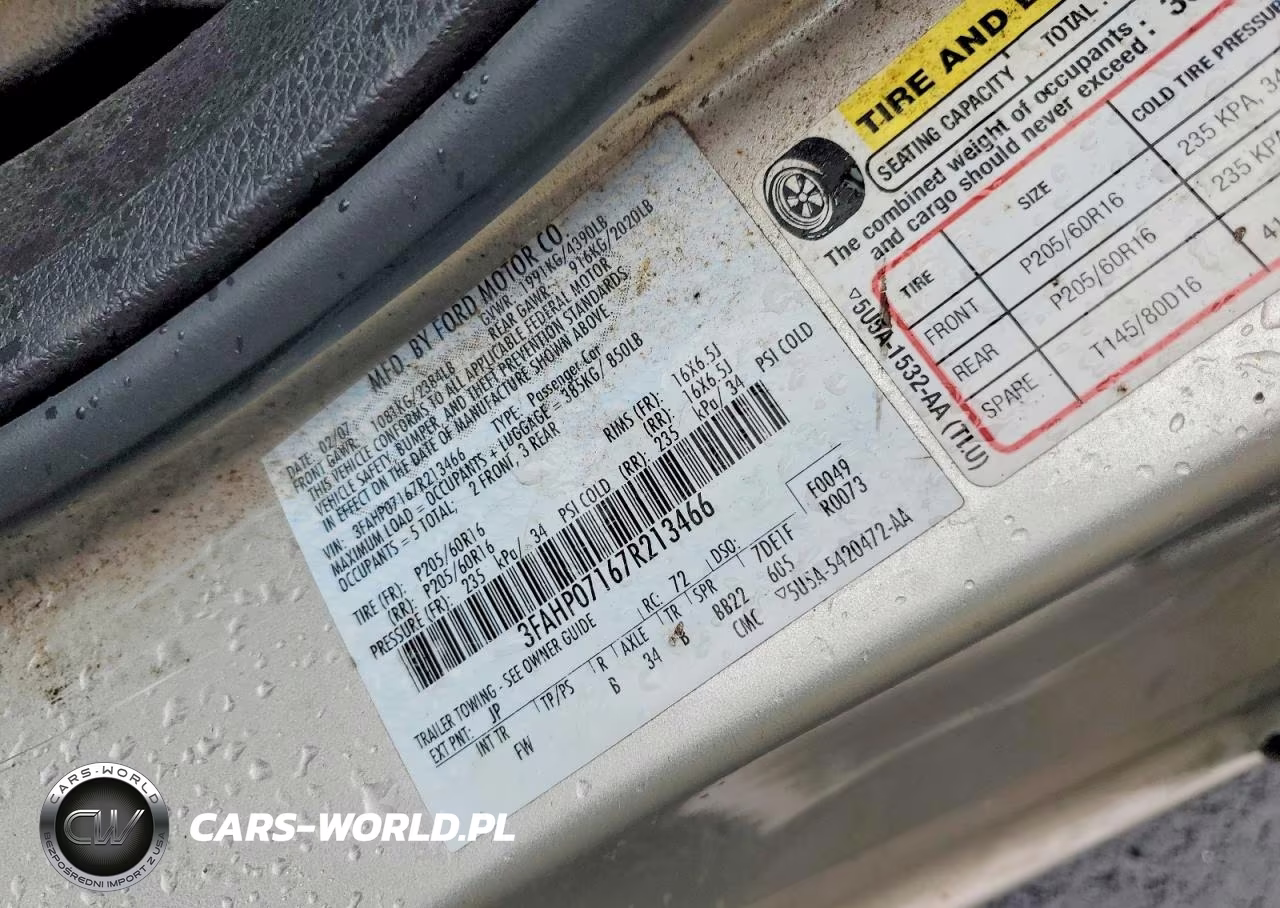2007 Ford Fusion VIN:3FAHP07167R213466 - 12