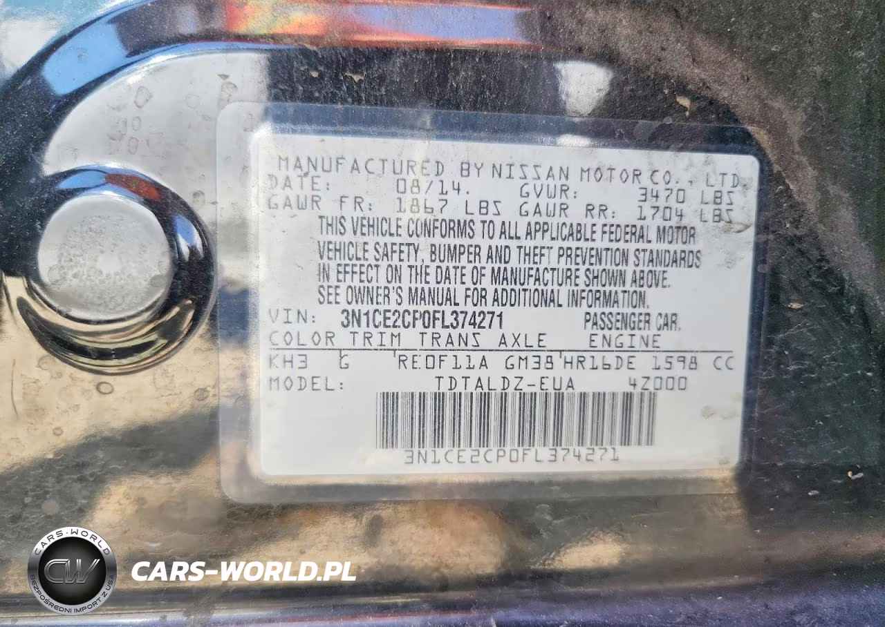 2015 Nissan Versa Note Sv VIN:3N1CE2CP0FL374271 - 12