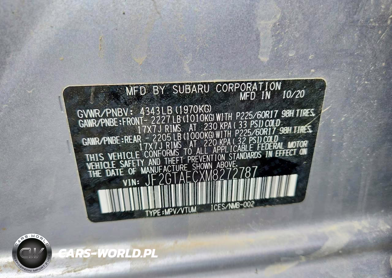 2021 Subaru Crosstrek Premium VIN:JF2GTAECXM8272787 - 13