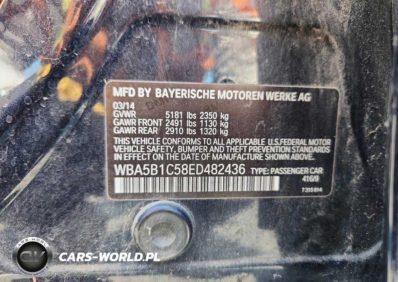 2014 BMW 535 I VIN:WBA5B1C58ED482436 - 12