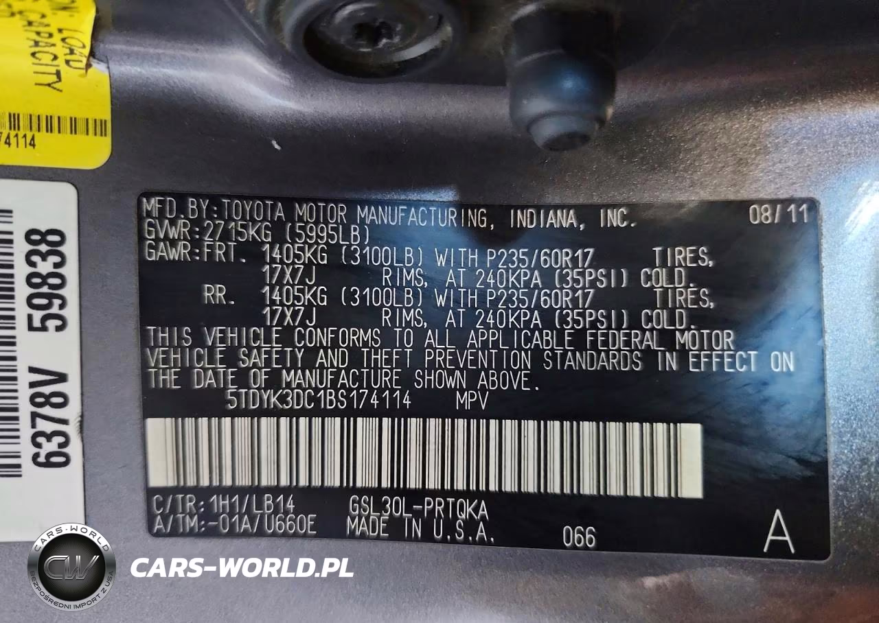2011 Toyota Sienna Xle 8-Passenger VIN:5TDYK3DC1BS174114 - 14