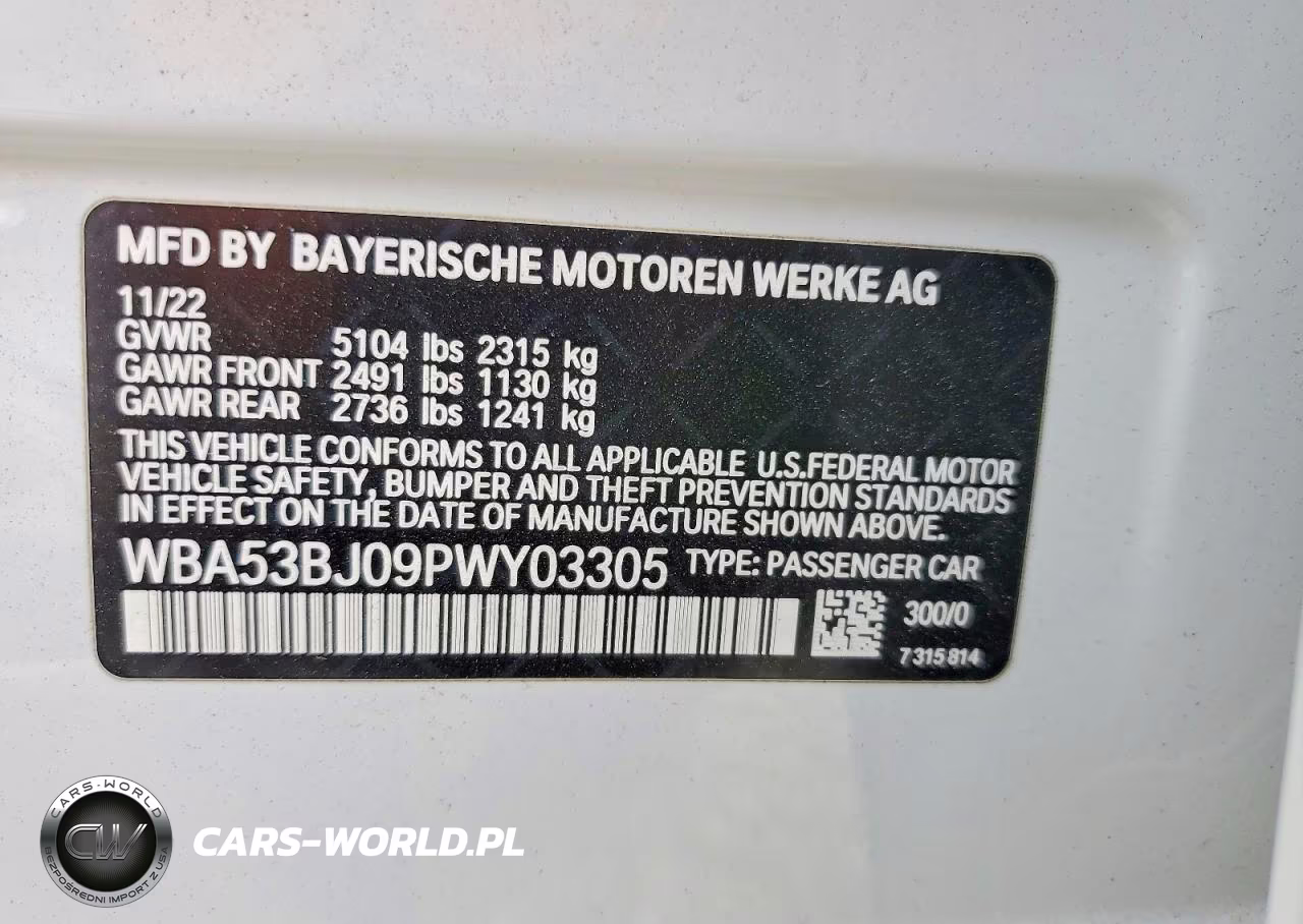 2023 BMW 540 I VIN:WBA53BJ09PWY03305 - 12