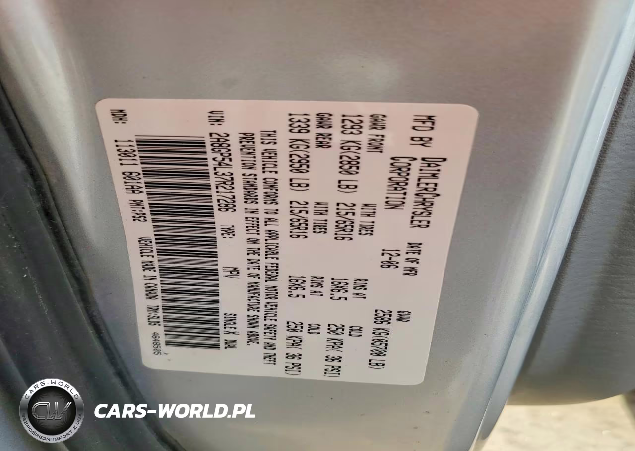 2007 Chrysler Town & Country Touring VIN:2A8GP54L37R217286 - 14