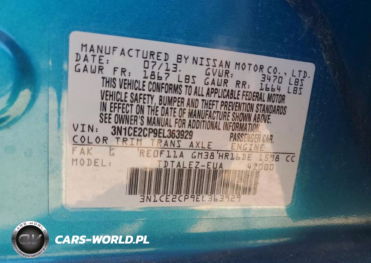 2014 Nissan Versa Note Sv VIN:3N1CE2CP9EL363929 - 12