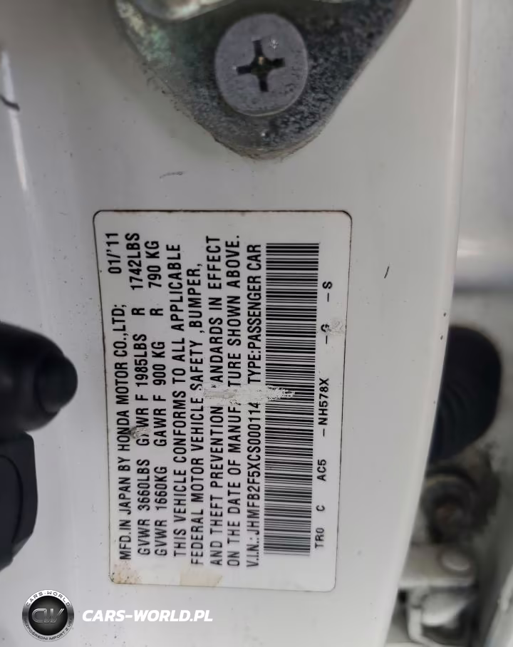 2012 Honda Civic Lx VIN:JHMFB2F5XCS000114 - 12
