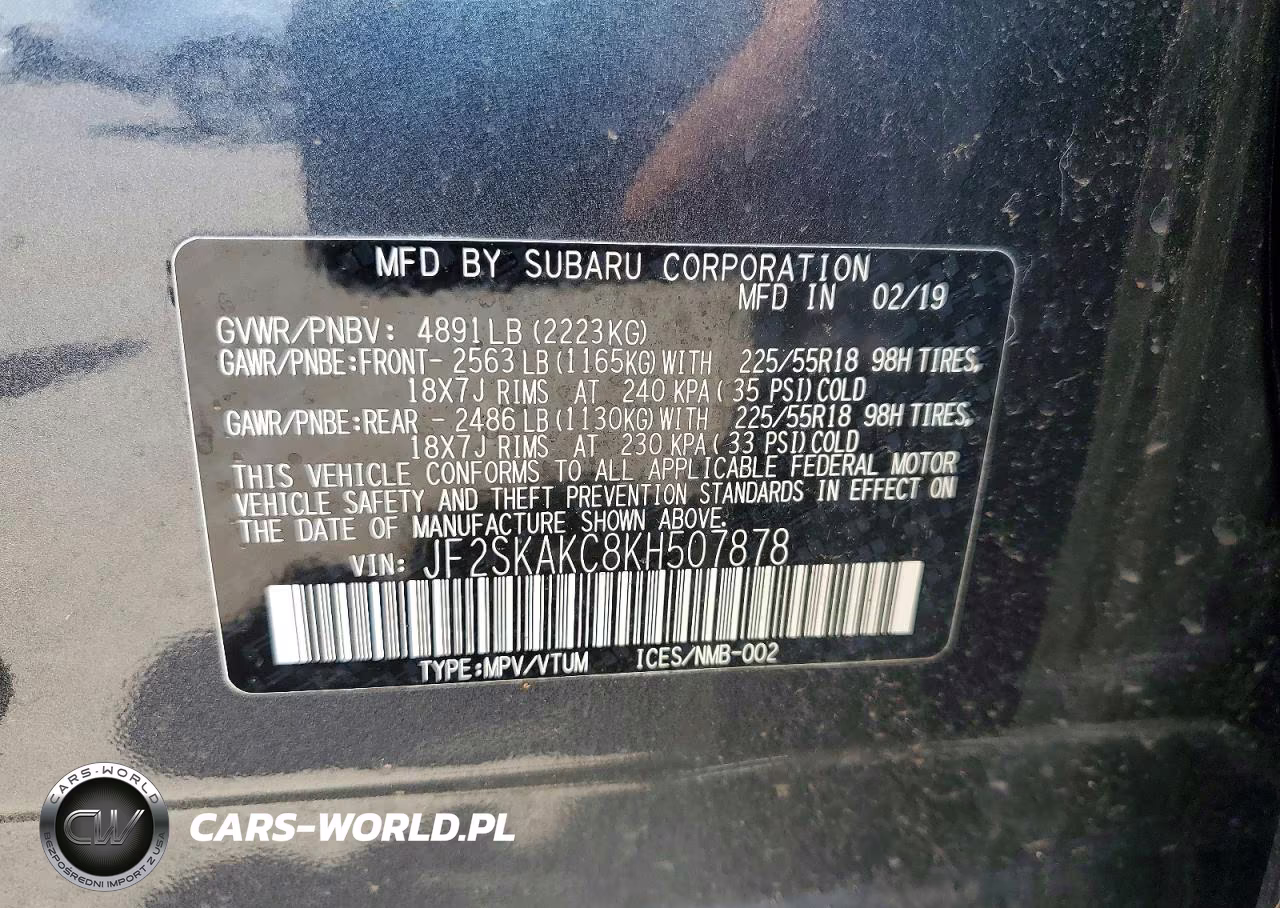 2019 Subaru Forester Sport VIN:JF2SKAKC8KH507878 - 13