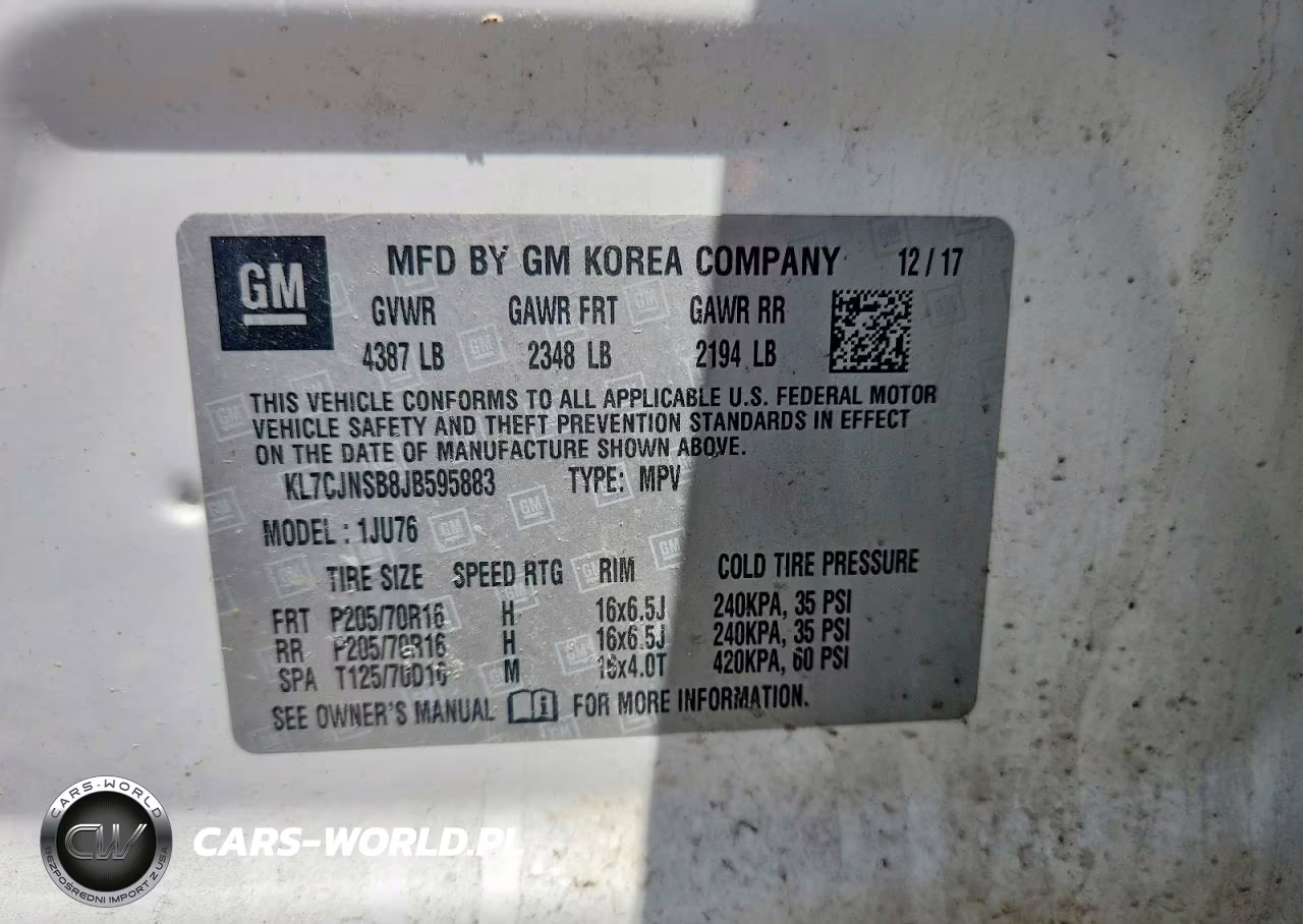 2018 Chevrolet Trax Ls VIN:KL7CJNSB8JB595883 - 13