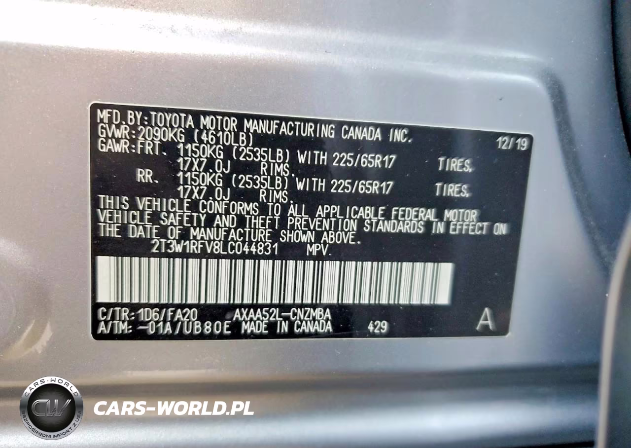 2020 Toyota Rav4 Xle VIN:2T3W1RFV8LC044831 - 13