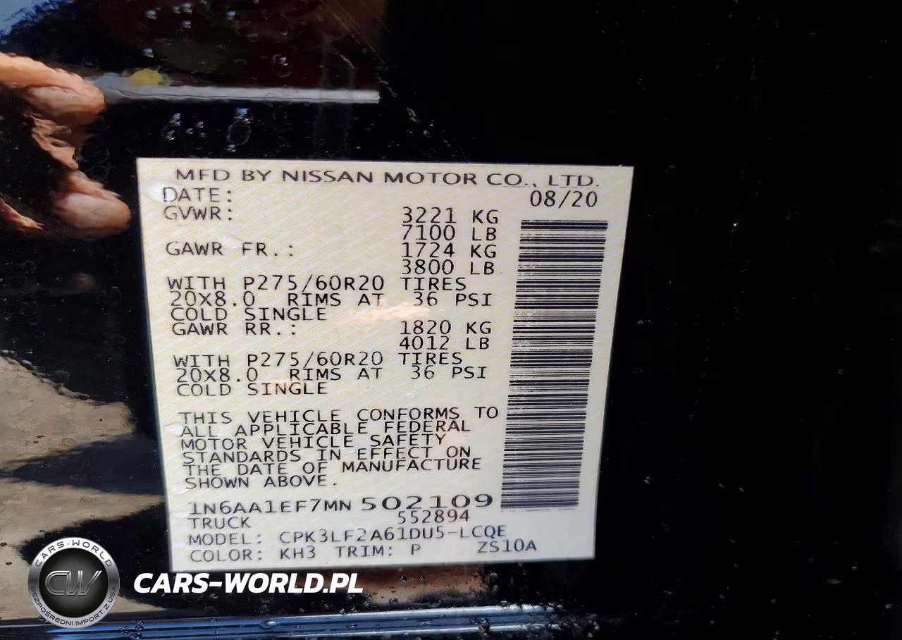 2021 Nissan Titan Platinum Reserve VIN:1N6AA1EF7MN502109 - 12