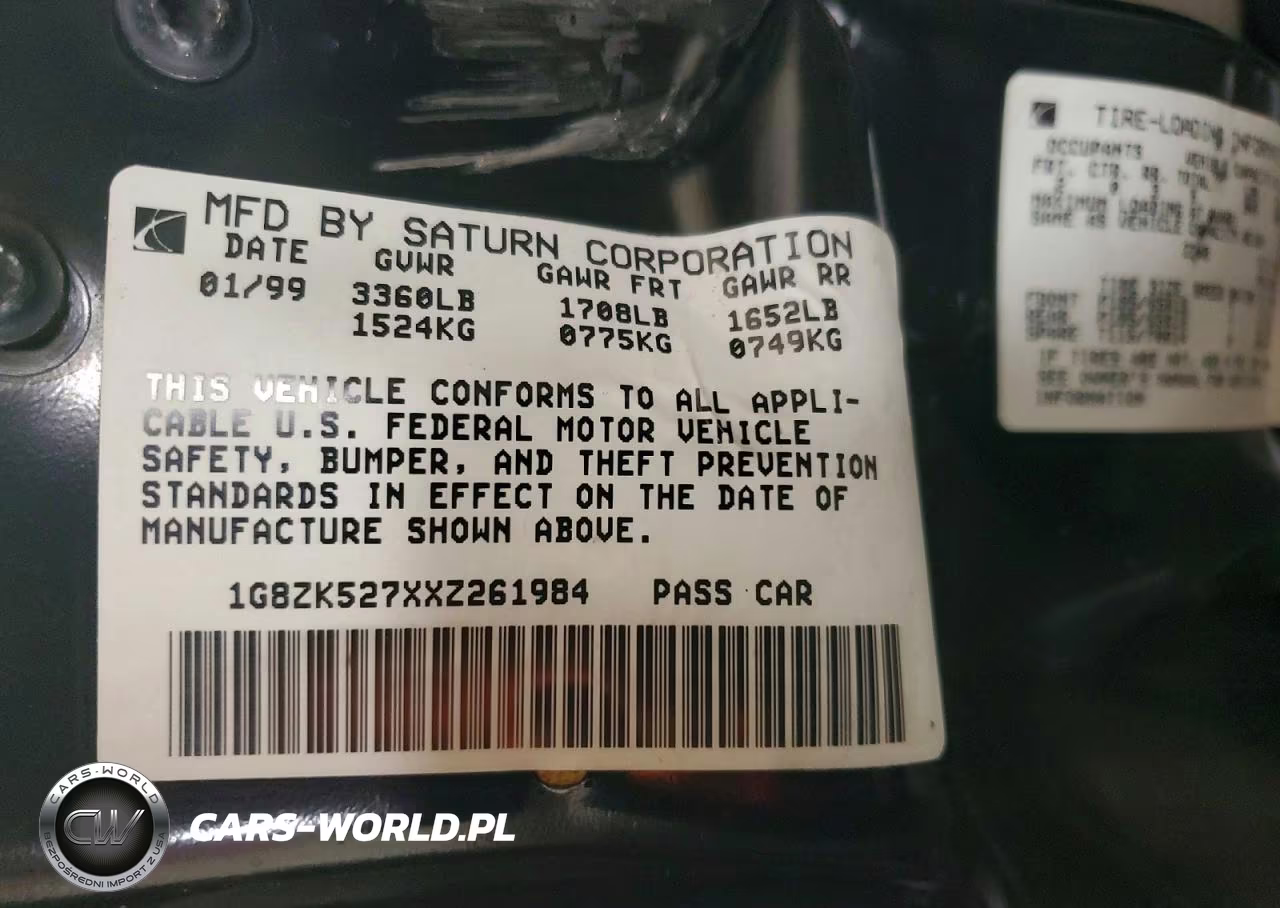 1999 Saturn Sl2 VIN:1G8ZK527XXZ261984 - 12