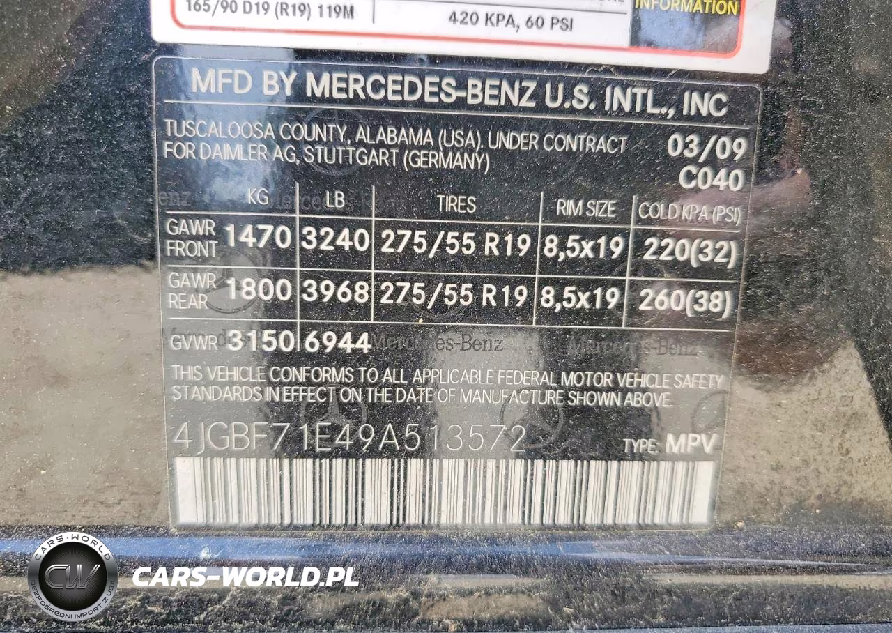2009 Mercedes-Benz Gl 450 4Matic VIN:4JGBF71E49A513572 - 13