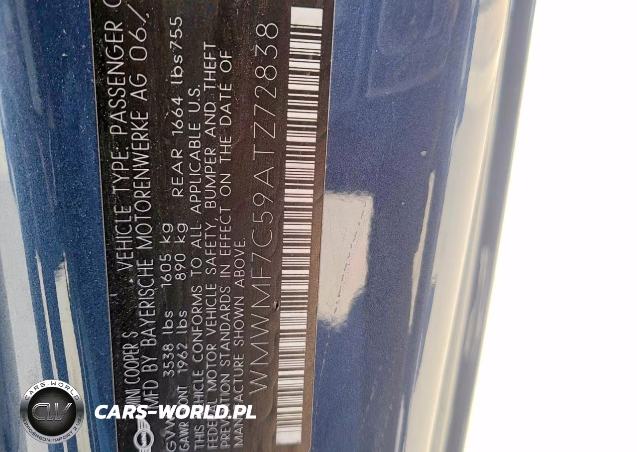 2010 Mini Cooper S VIN:WMWMF7C59ATZ72838 - 10