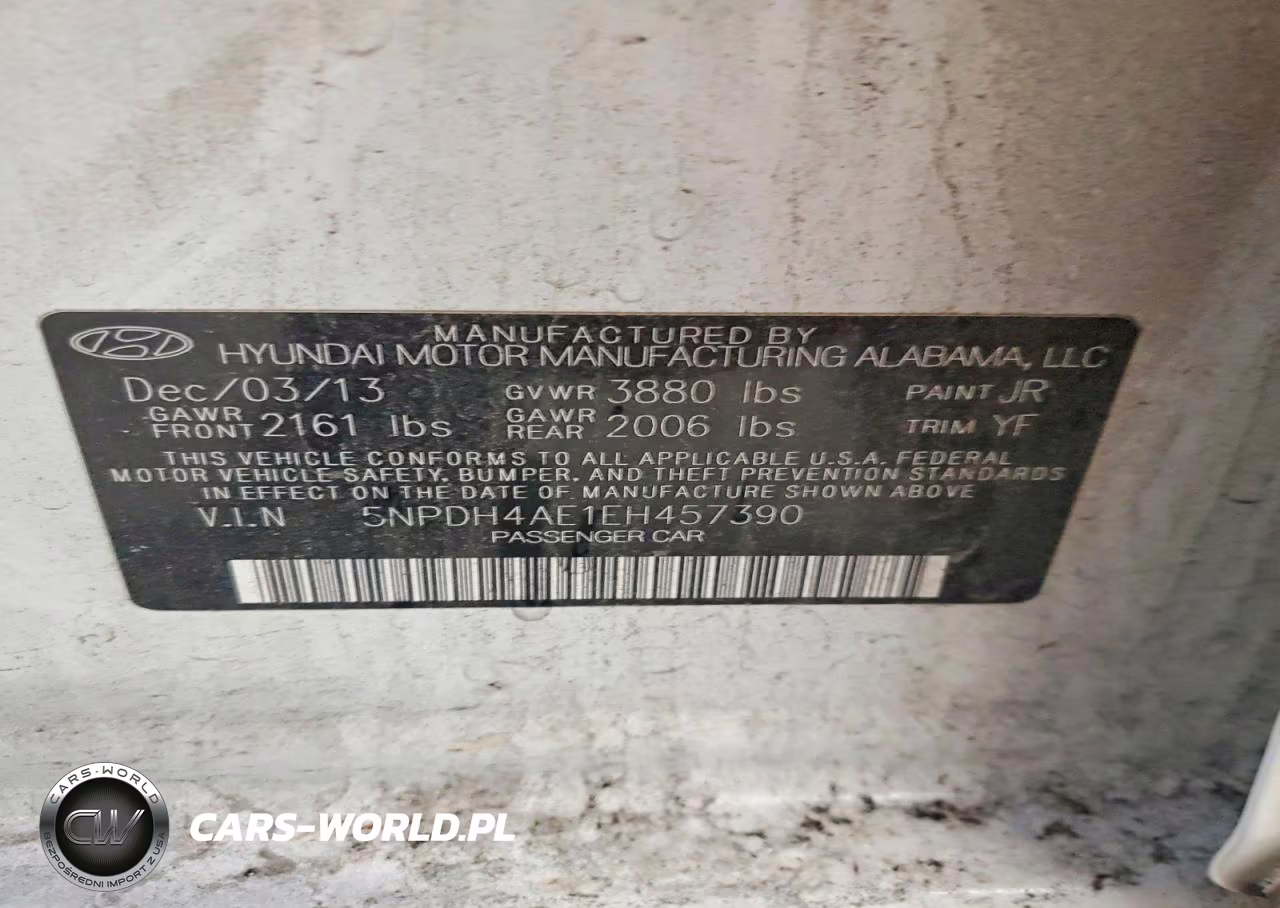 2014 Hyundai Elantra Se VIN:5NPDH4AE1EH457390 - 12