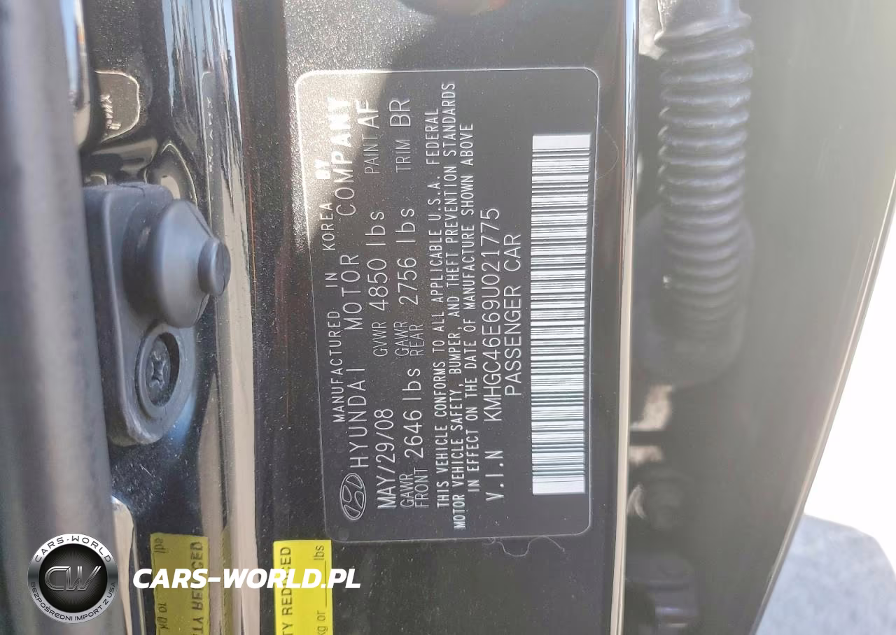 2009 Hyundai Genesis 3.8L VIN:KMHGC46E69U021775 - 12