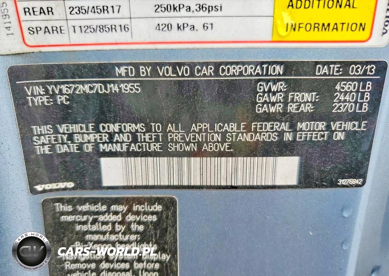 2013 Volvo C70 T5 VIN:YV1672MC7DJ141955 - 12