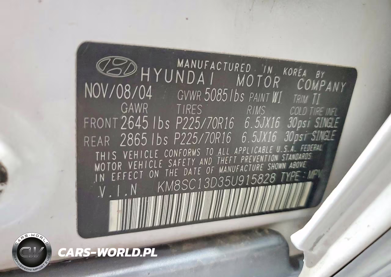 2005 Hyundai Santa Fe Gls VIN:KM8SC13D35U915828 - 13
