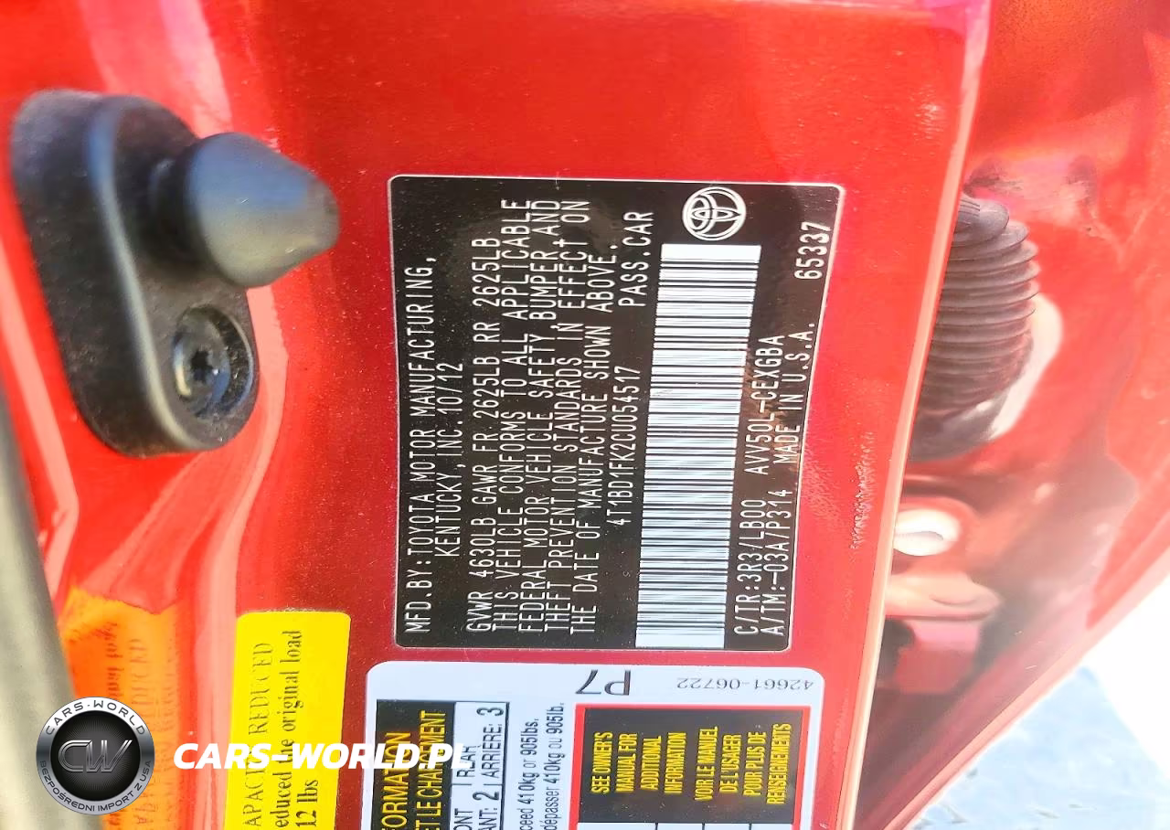 2012 Toyota Camry Hybrid Xle VIN:4T1BD1FK2CU054517 - 12