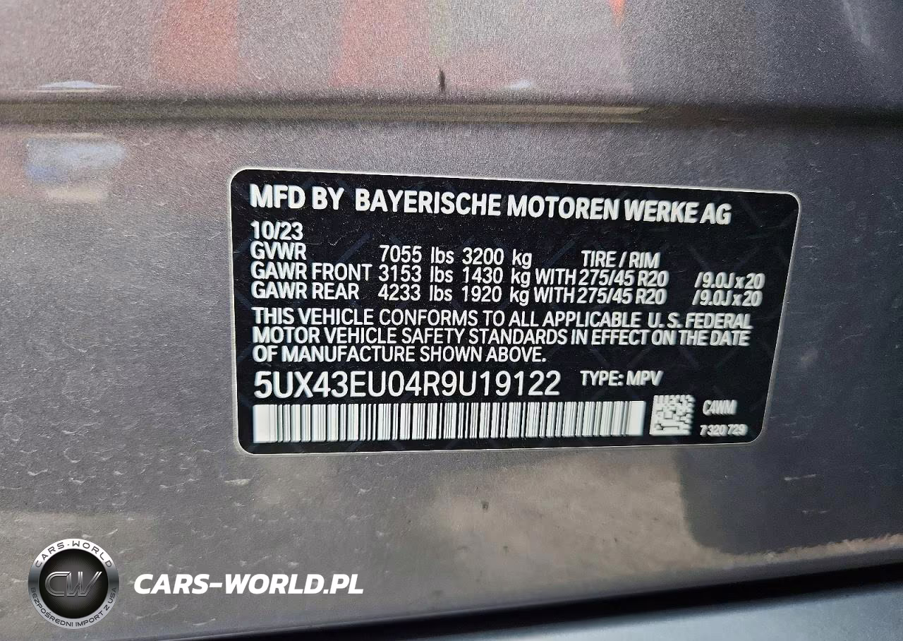 2024 BMW X5 xDrive50E VIN:5UX43EU04R9U19122 - 14