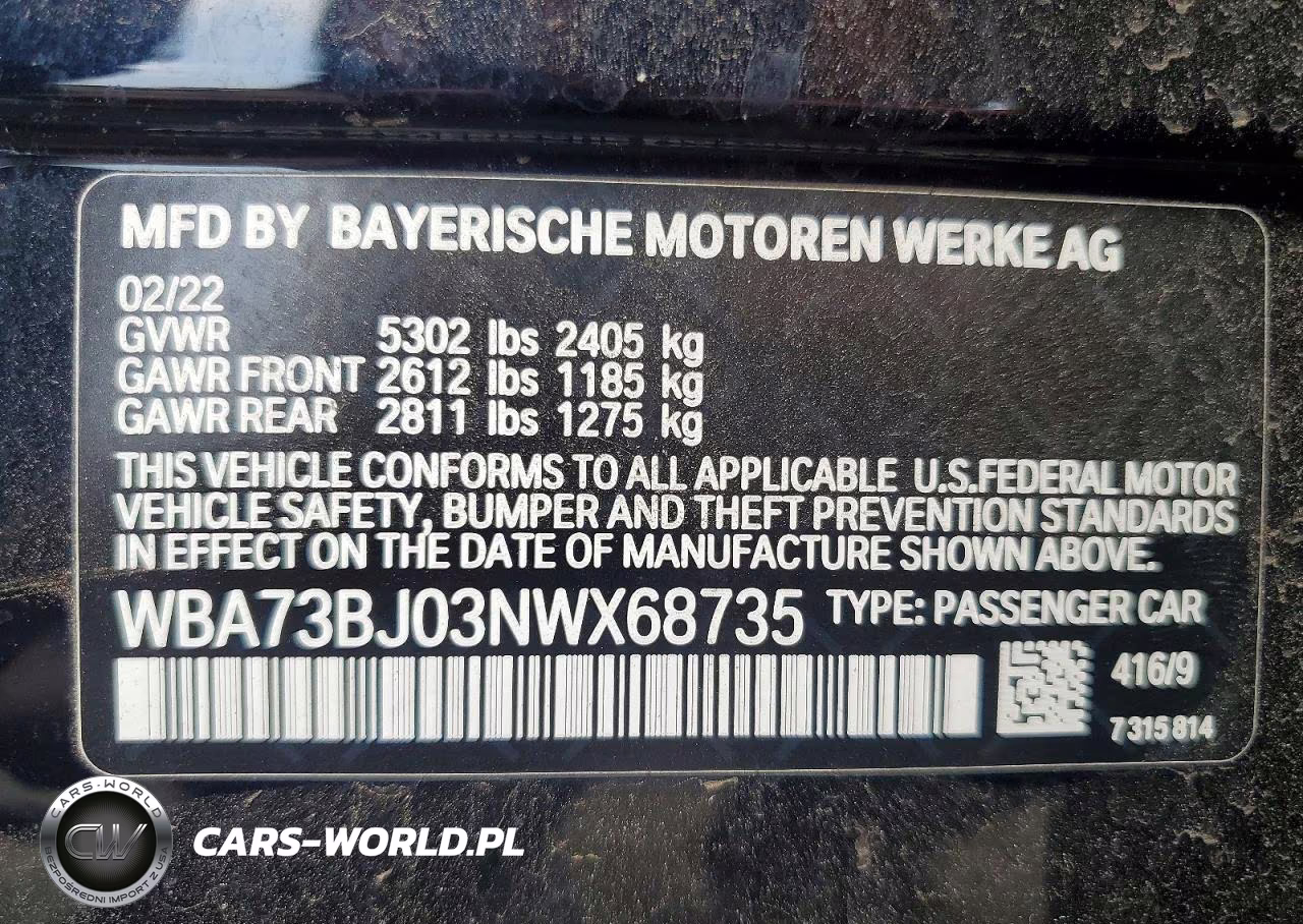 2022 BMW 540 Xi VIN:WBA73BJ03NWX68735 - 13