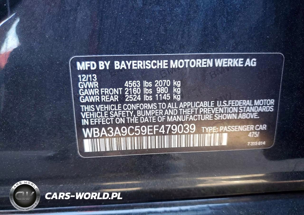 2014 BMW 335 I VIN:WBA3A9C59EF479039 - 12