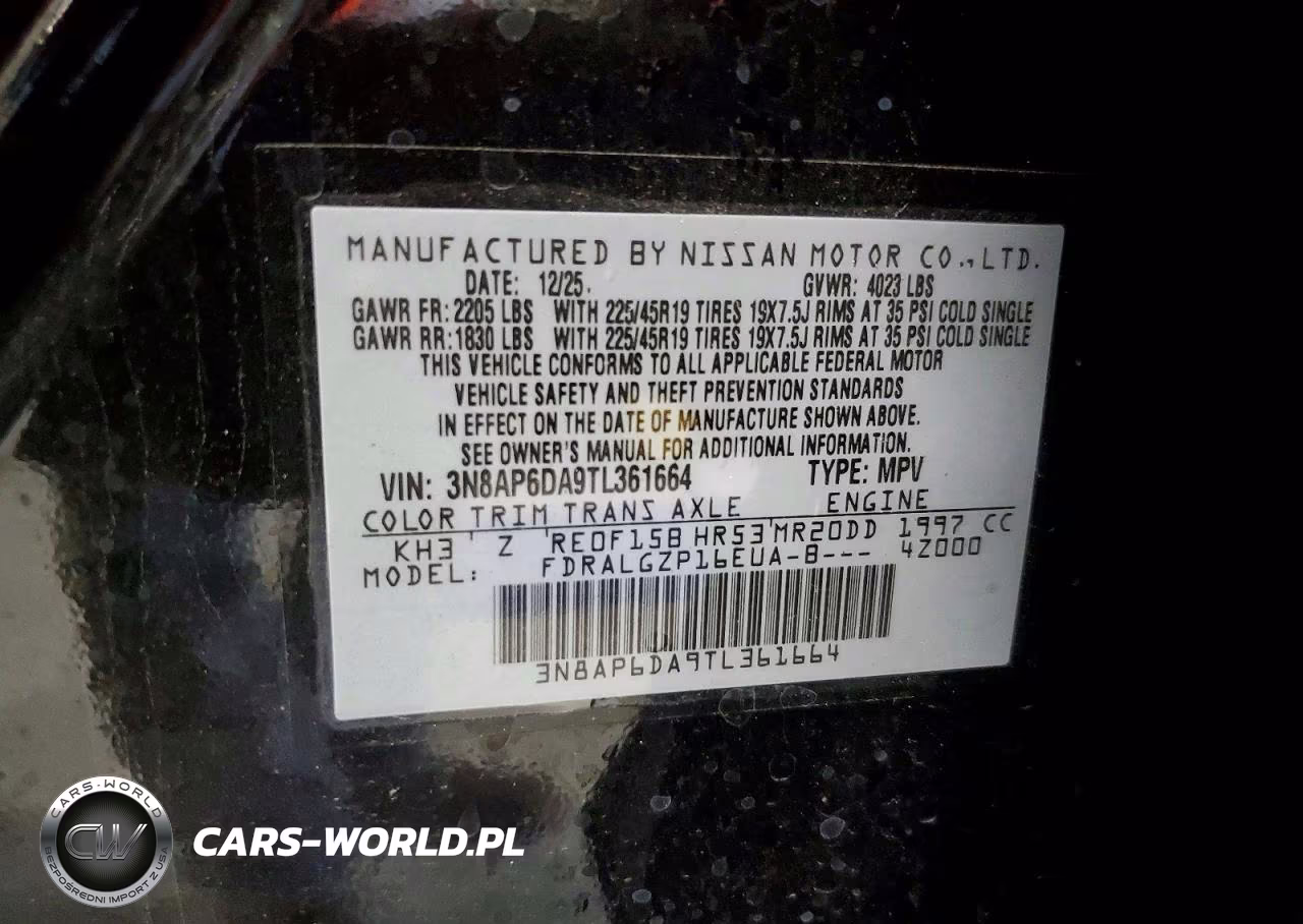 2026 Nissan Kicks Sr VIN:3N8AP6DA9TL361664 - 13