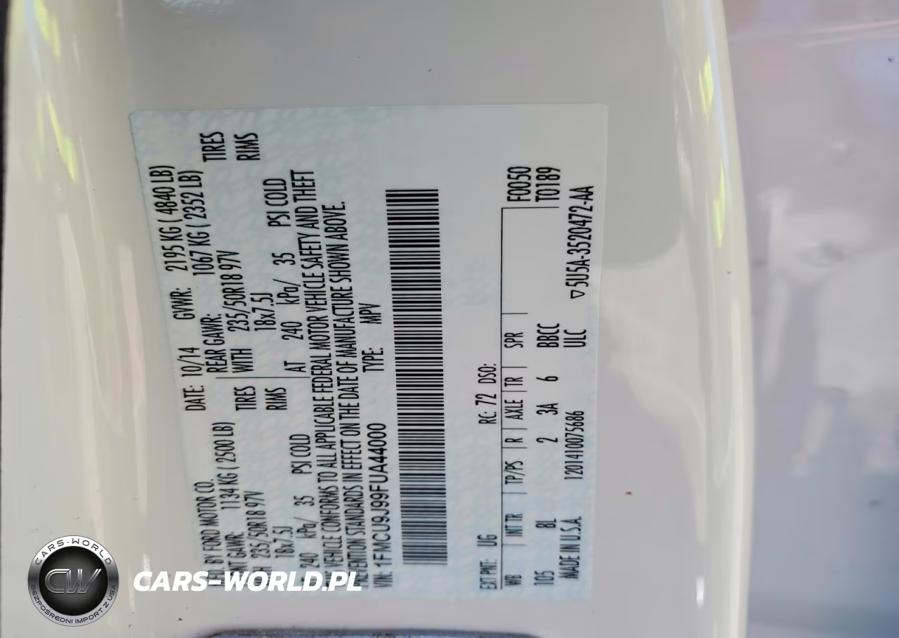 2015 Ford Escape Titanium VIN:1FMCU9J99FUA44000 - 12